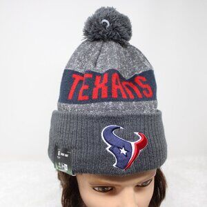 Houston Texans Winter Hat NWT Adult OSFM‎ Gray New Era NFL Sport Knit Pom Cap